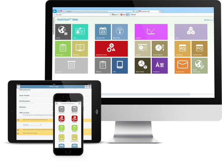 CMMS Desktop, tablet & smartphone